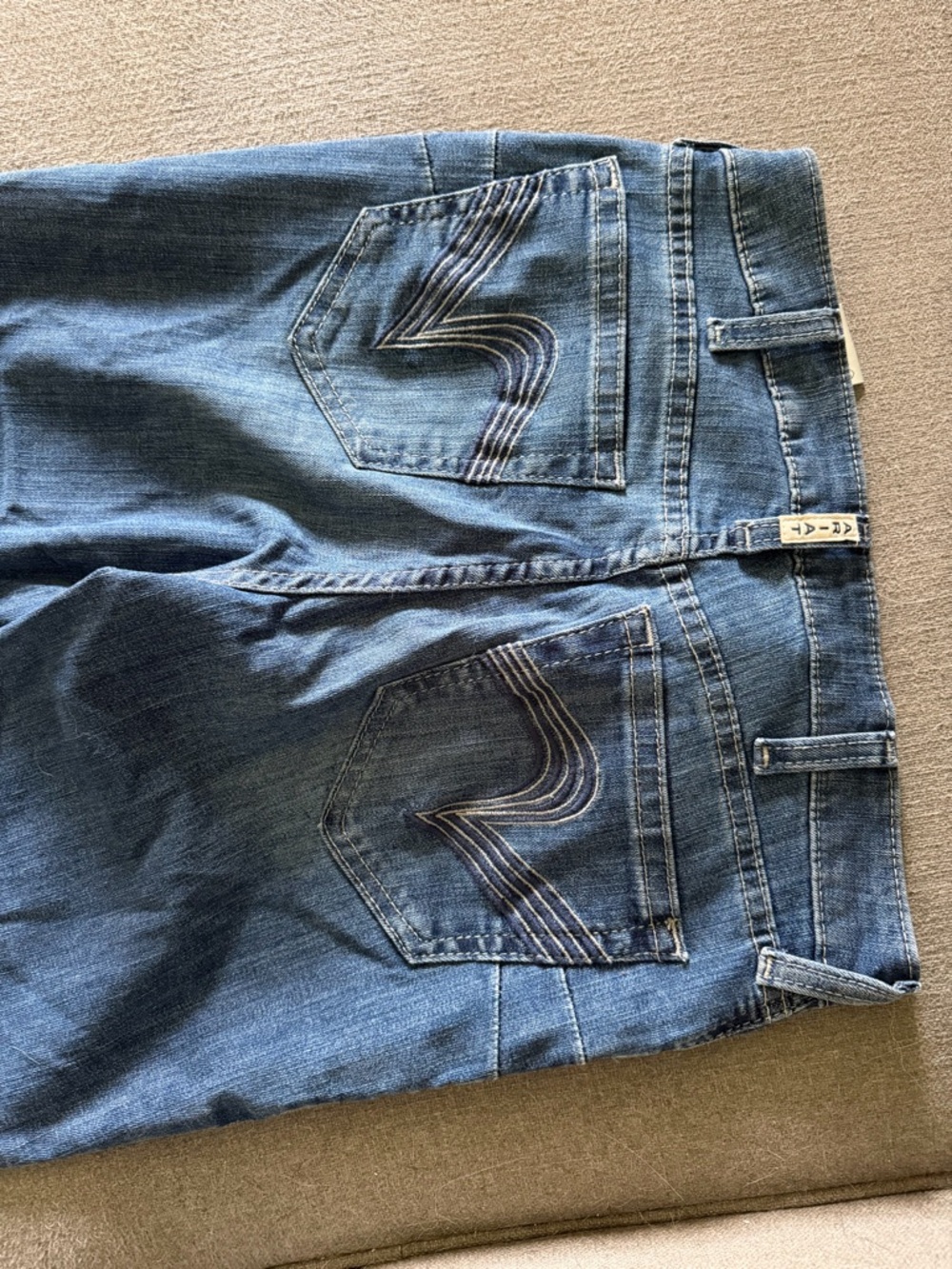 Ariat Blue Flared Jeans with Raw Hem - Picture 9 of 10